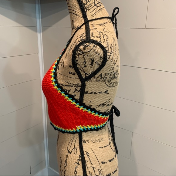 Garage Crochet Tie Back Halter Top - Picture 6 of 6